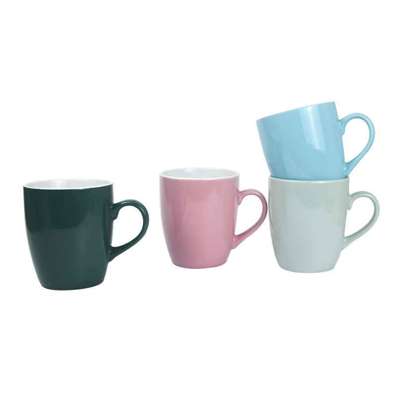 China Wholesale Reusable and Ceramic Solid Color Belly Shape Mug with Customized