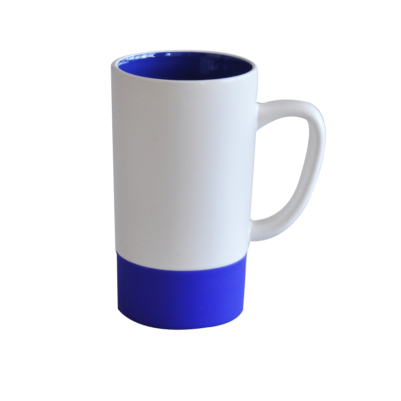 Hot Sale Tall Ceramic Coffee Mug with Silicone Base