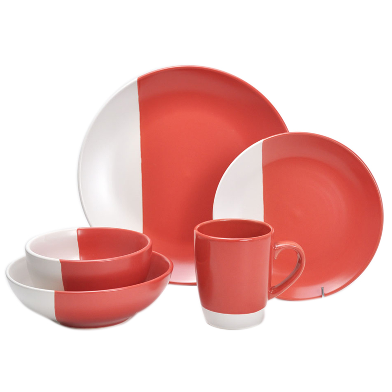 16pcs porcelain dinner set with solid color, ceramic dinnerware set
