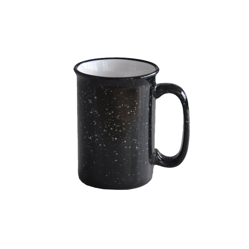14 Oz Stone Coffee Mug, solid color, black on white